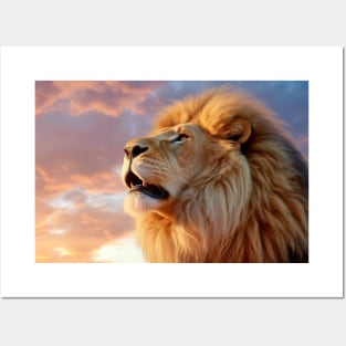 Lion Animal Nature Majestic Wilderness Posters and Art